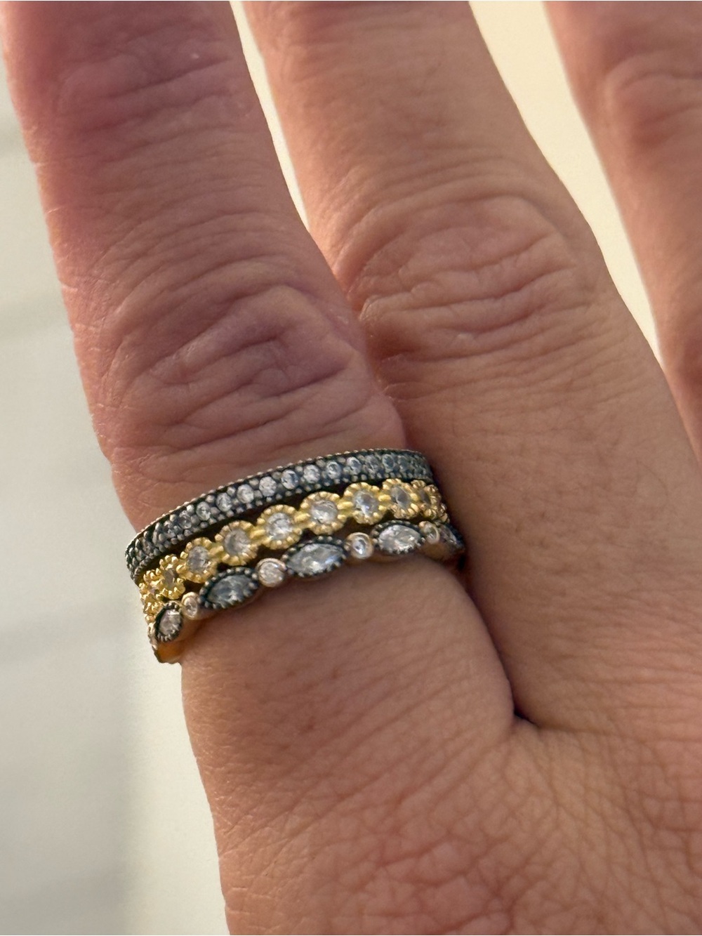 925 Sterling Freida Rothman ring stack - Picture 4 of 5